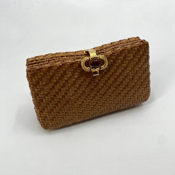 Vintage Doran International weaved straw clutch - Picture 2 of 10